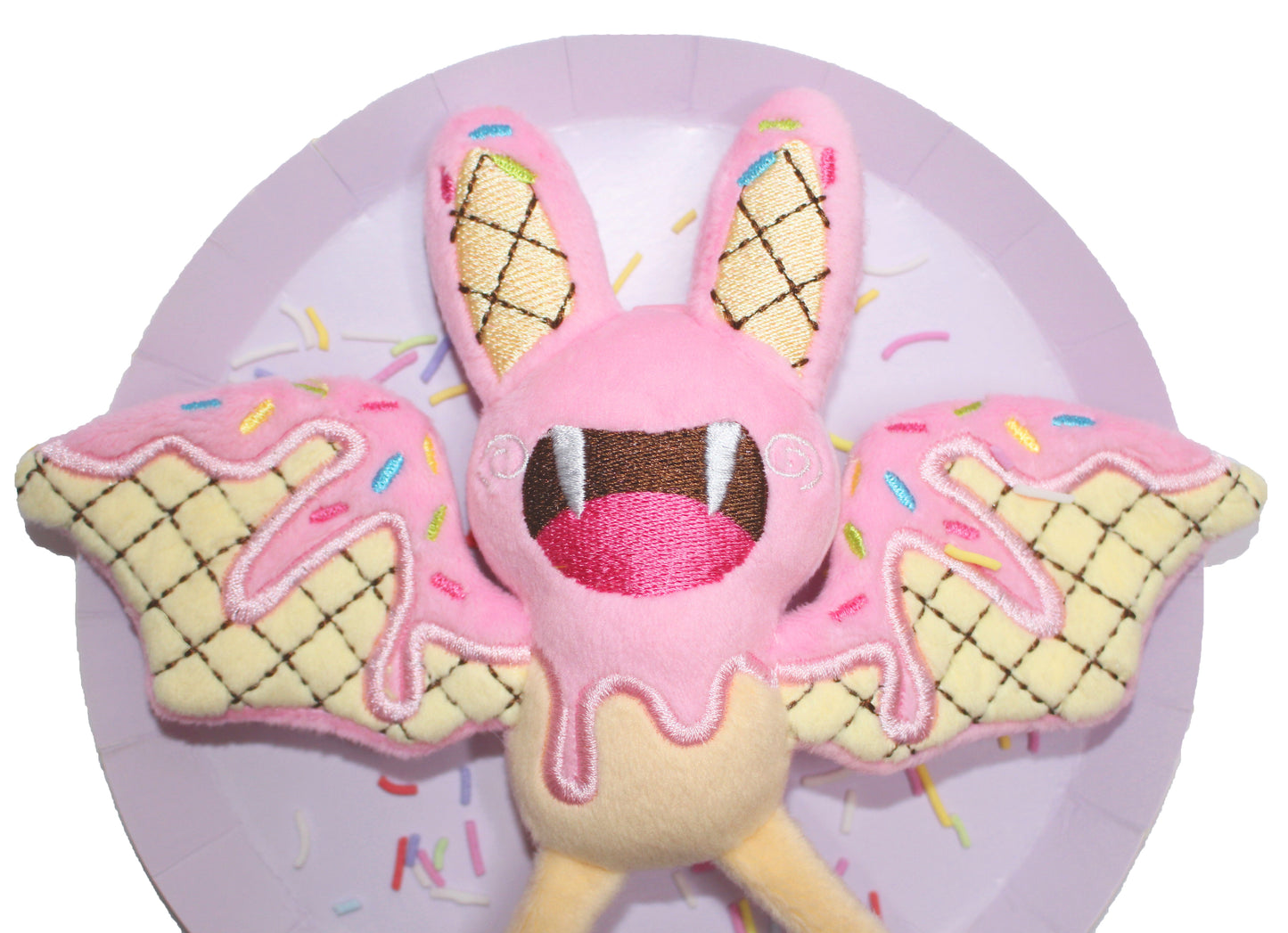 Waffle Bat Plush Keychain